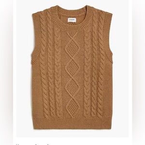 NWOT J Crew Factory Tan Sweater Vest 100% Cotton Size M